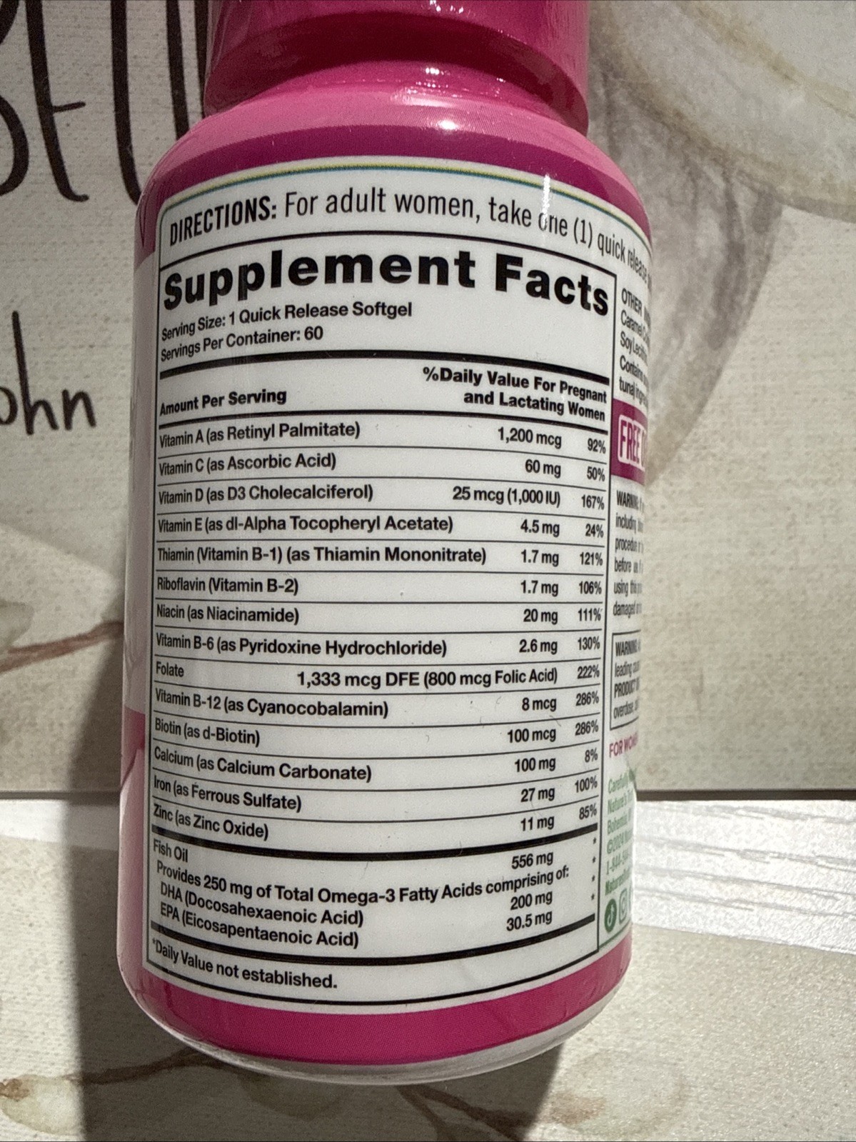 Nature’s Truth Ultra Prenatal Multivitamin + DHA ; 60 Softgels Exp 12/28