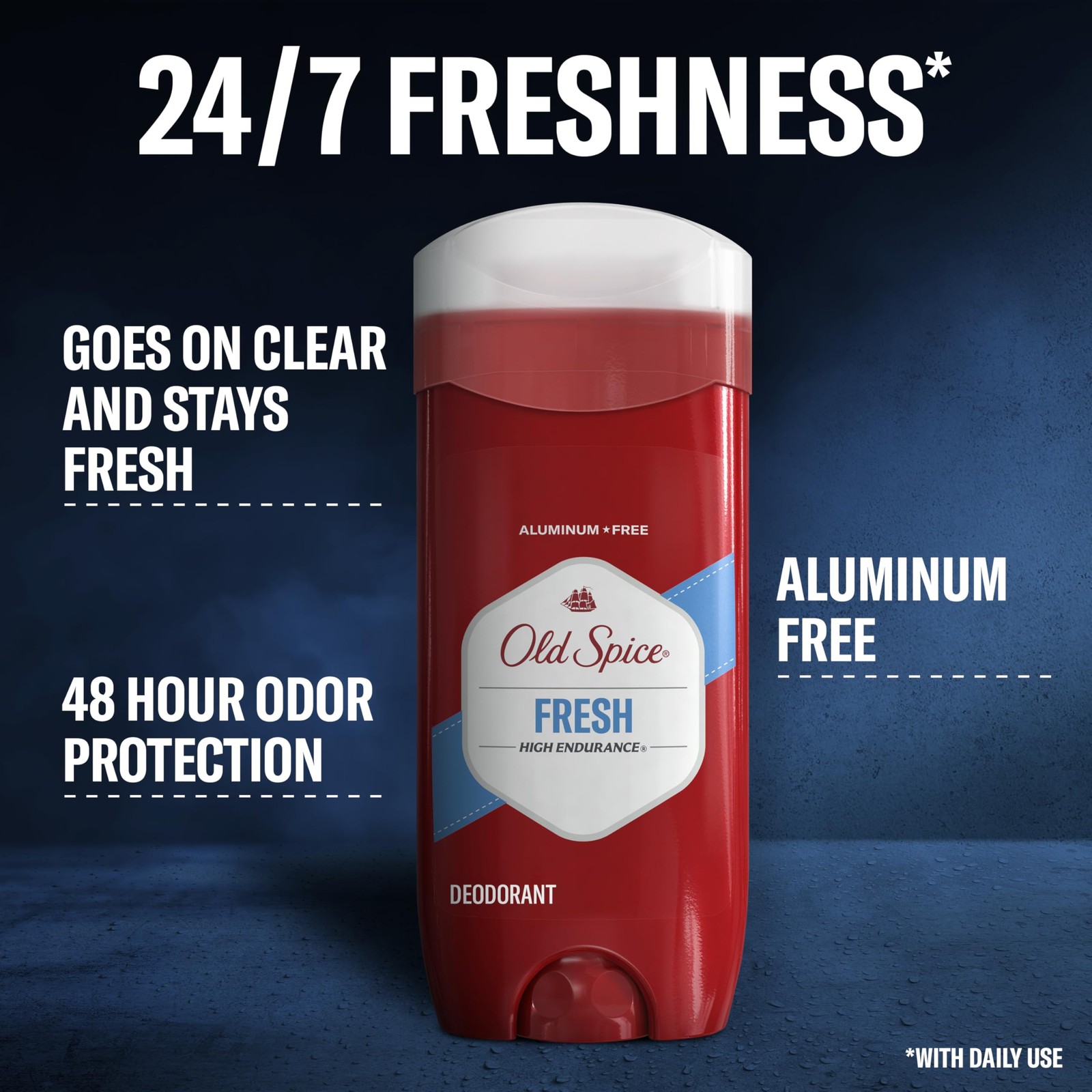 Old Spice Aluminum Free Deodorant For Men, High 3.4 Ounce (Pack of 3)