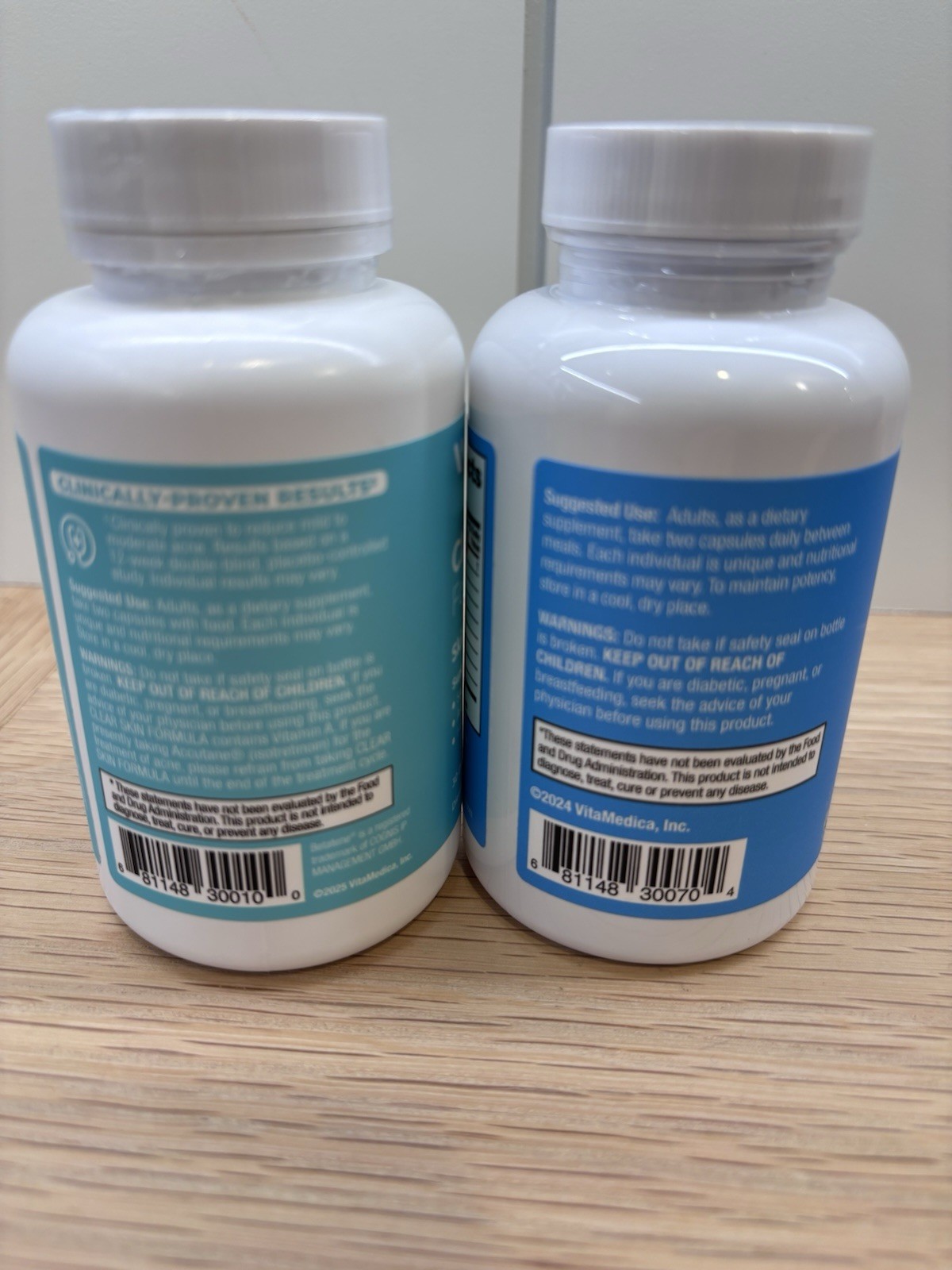 VitaMedica Clear Skin Formula Acne Nutraceutical + Probiotics Bundle