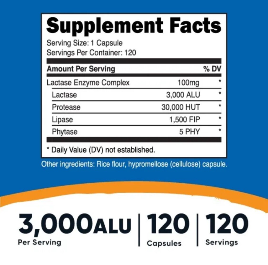 Nutricost Lactase Enzyme Complex 3,000 FCC ALU, 120 Capsules But 1 Get 1 50% OFF