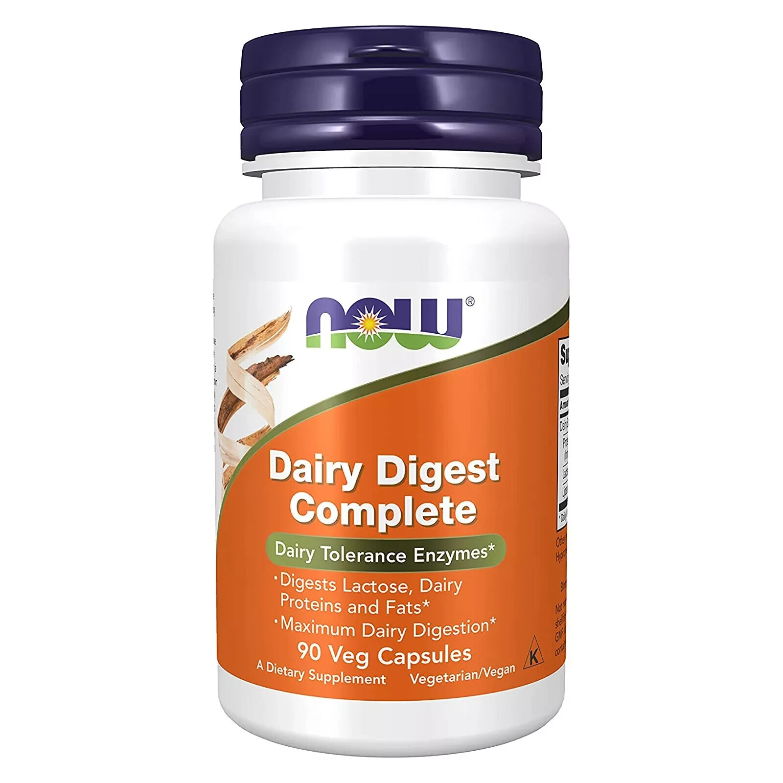 NOW FOODS Dairy Digest Complete Digests Lactose & Dairy Proteins 90 Veg Caps