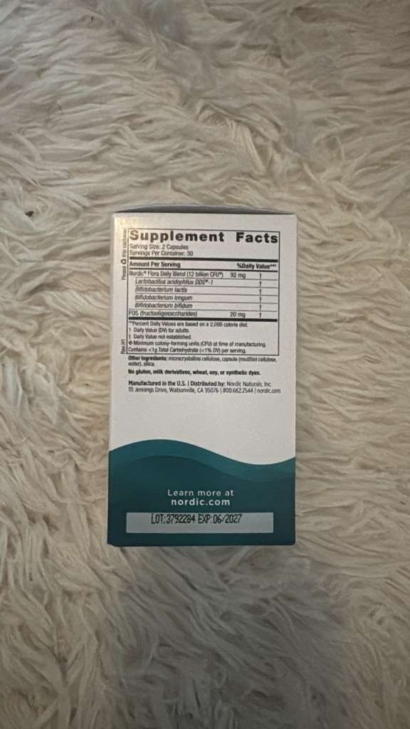 Nordic Naturals Nordic Flora Daily Probiotic 60 Capsules 12 Billion CFU