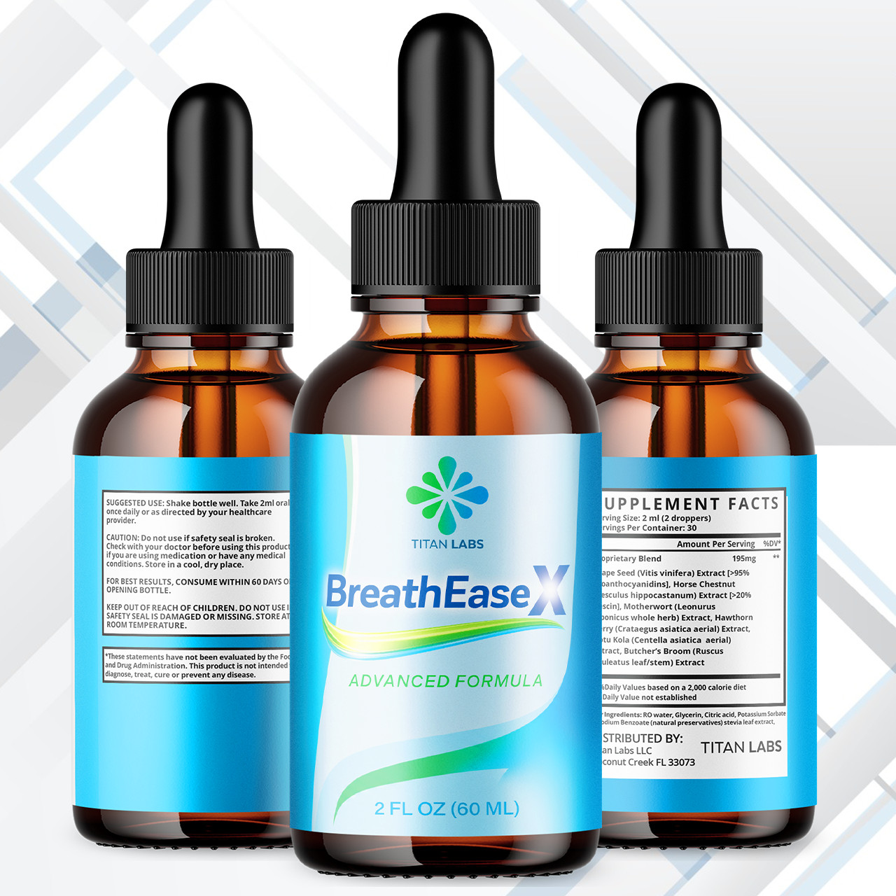 (5 Pack) BreathEaseX Drops Advanced Lungs Support Breath EaseX 150 Servings