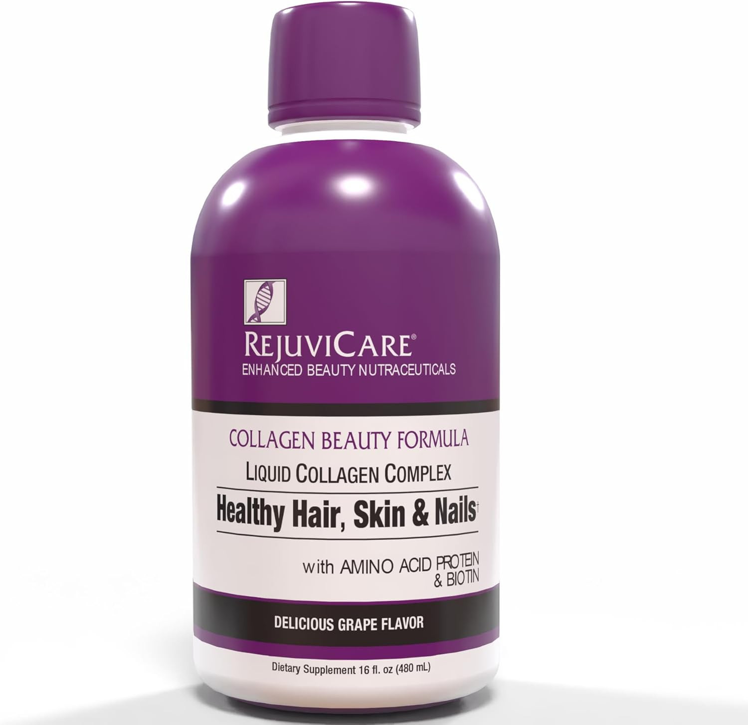 Rejuvicare Liquid Collagen Beauty Formula with Amino Acids, Protein and Biotin,