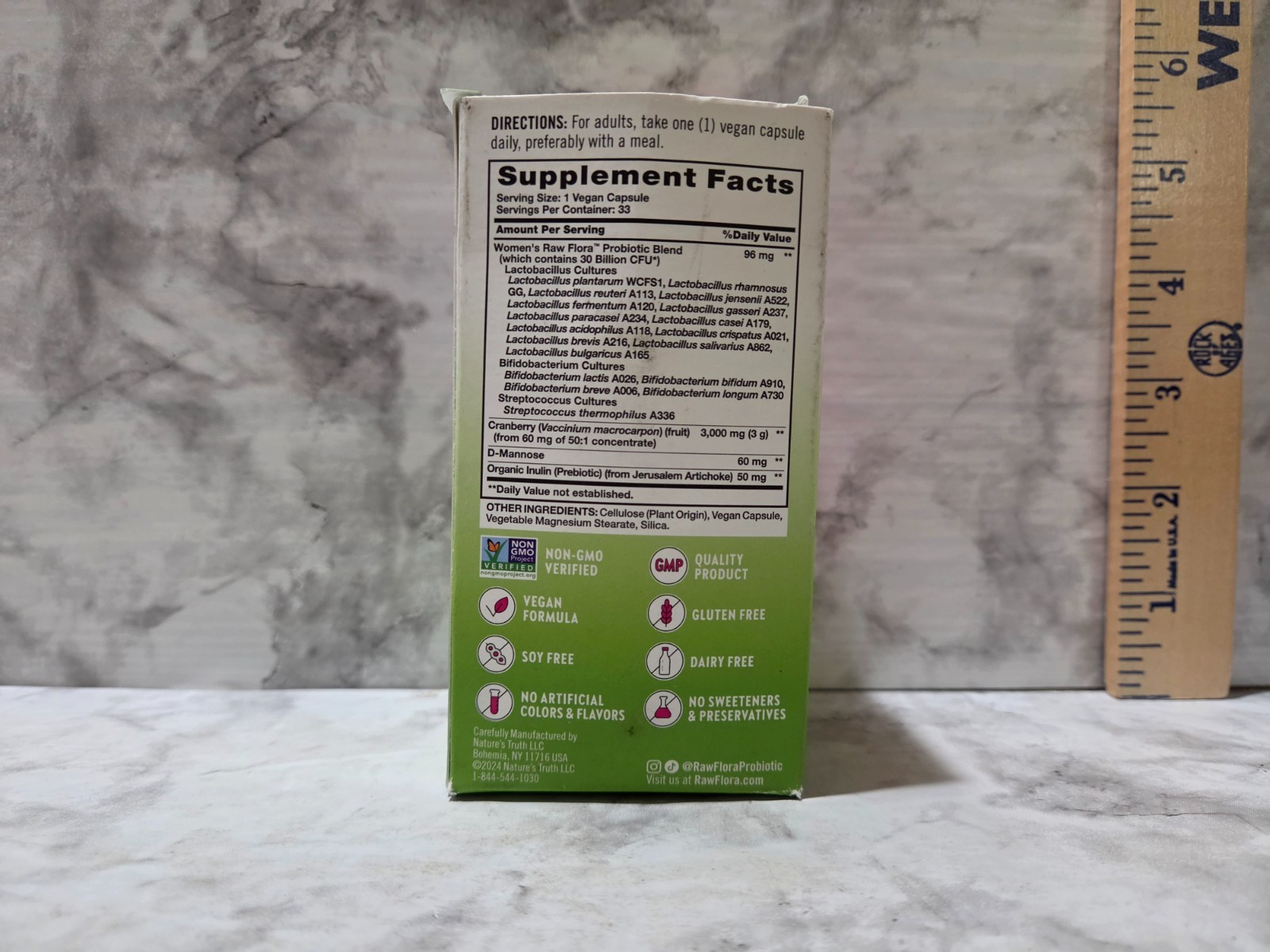 Nature’s Truth Women’s Care Raw Flora Probiotic-18 30B CFU 33 Capsules 8/2026