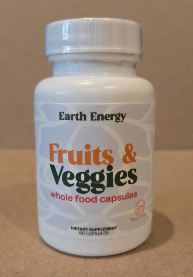 Earth Energy Fruits and Veggies Whole Food Dietary Supplement 60 Capsules NEW