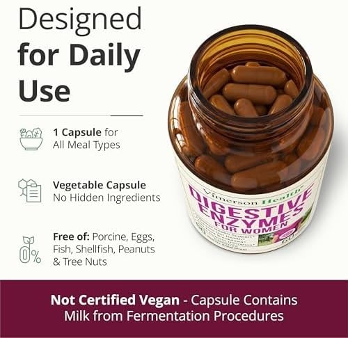 Digestive Enzymes for Women – 18 Plant Based Enzymes – Debloat & Bloating Relief