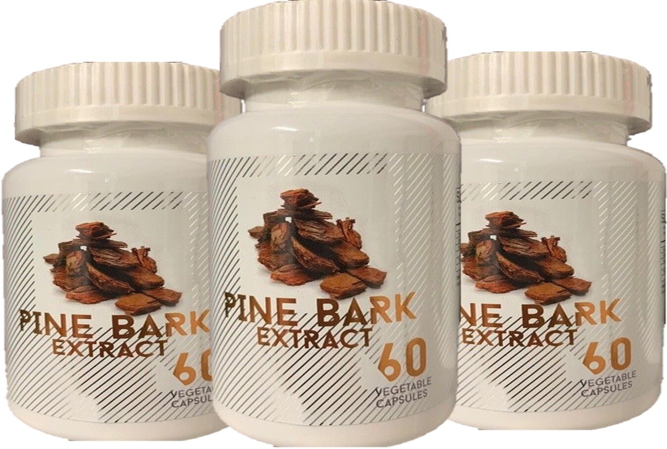 BOTTLES PINE BARK EXTRACT 60 X 3 = 180 CAPS 200 mg/C like Pycnogenol