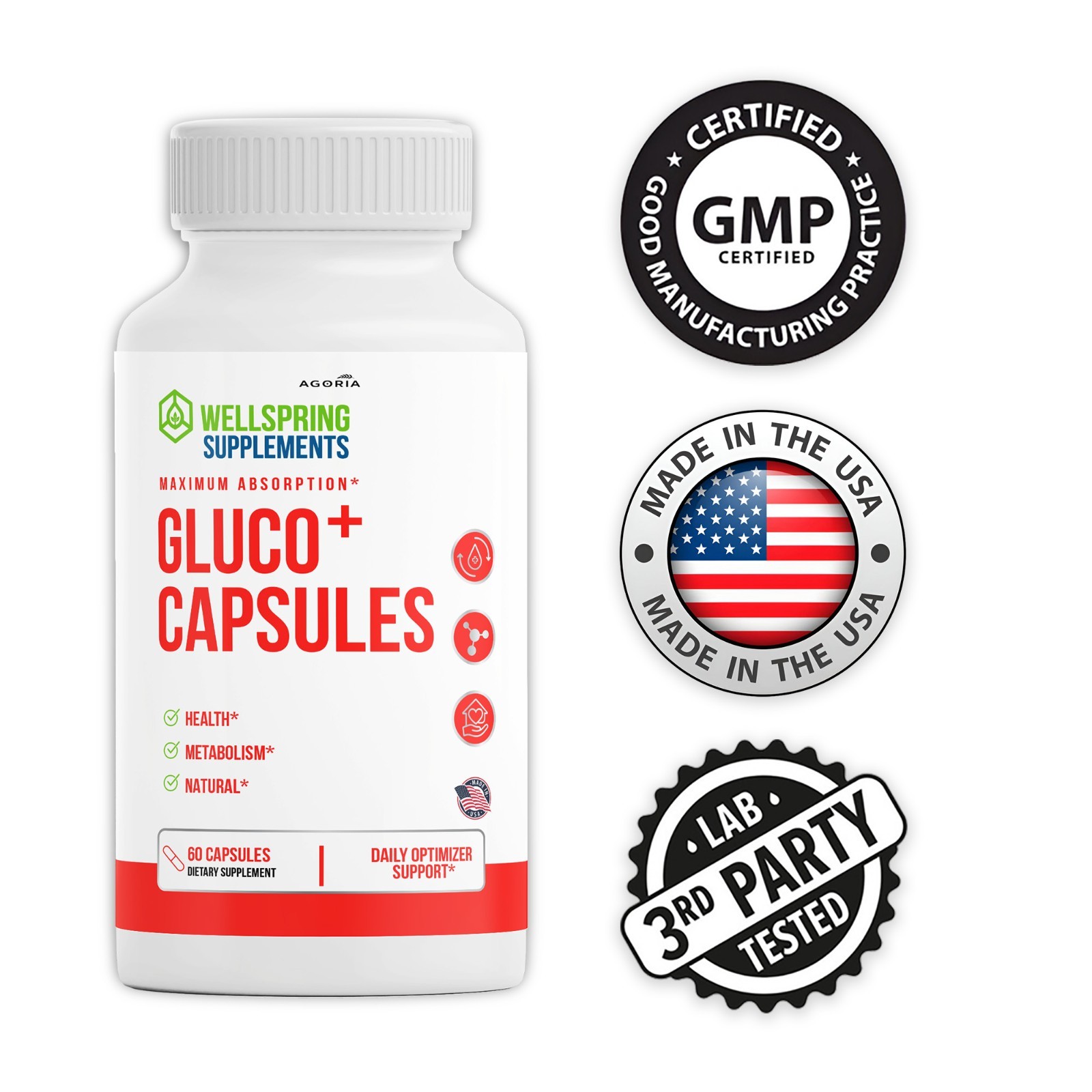 (1 Pack) Gluco+ Advanced Blood Health Support Supplement Gluco Plus Capsules