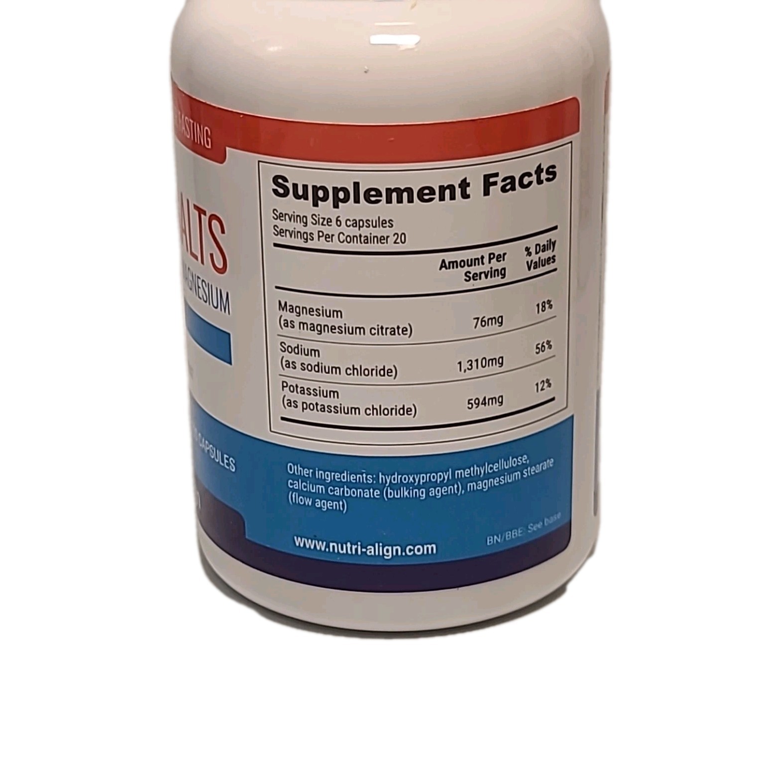 Nutri Align – PURE ELECTROLYTE SALTS, 120 Capsules DIETARY SUPP- EXP : 08/28+