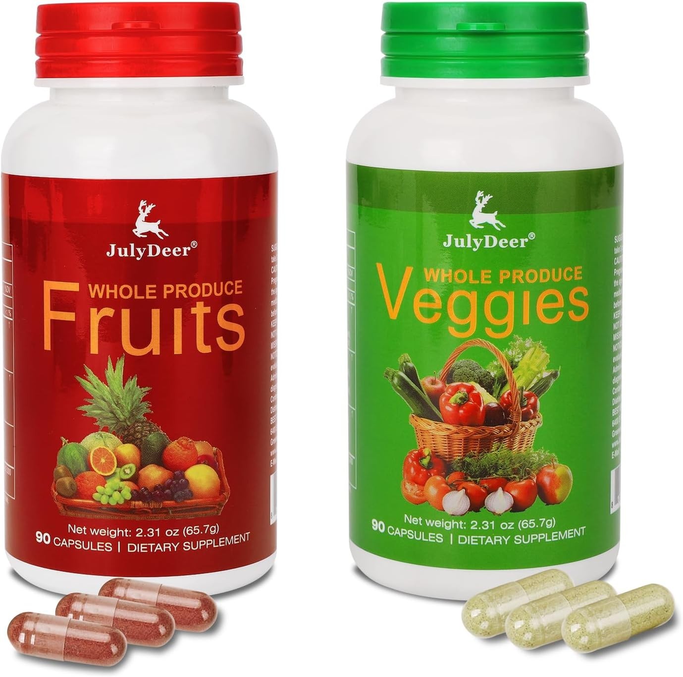 Fruits and Veggies Supplement Balance of Daily Nature 180 Capsules – 2 Bottles