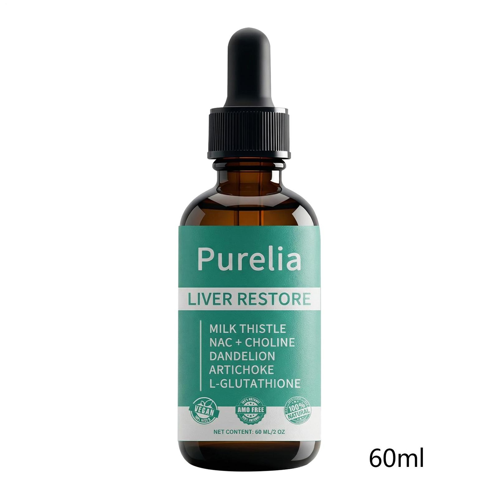Purelia Liver Restore, full Liver Support Supplement With Milk Thistle 60ml