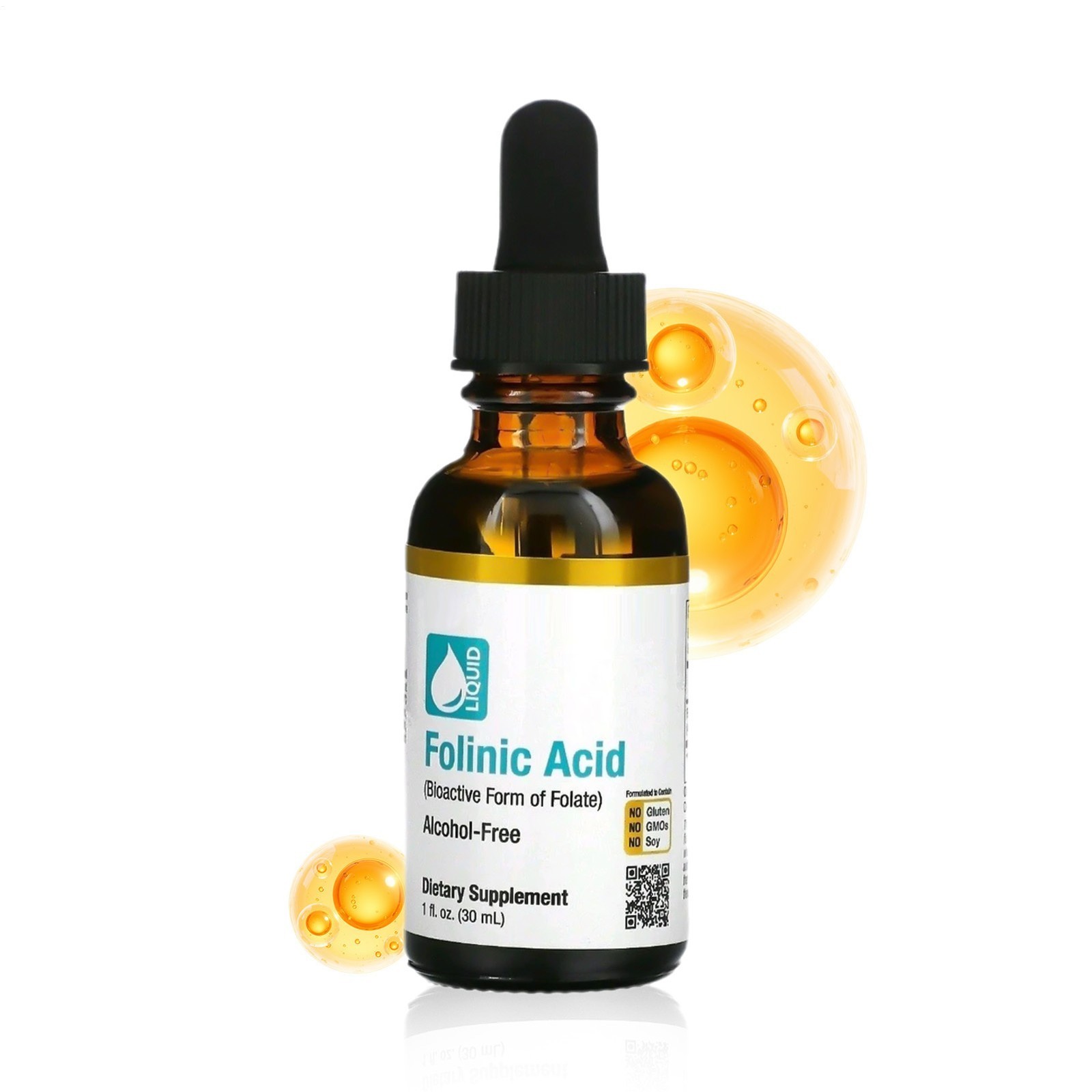 Acid Leucovorin California Gold Nutrition Alcohol Free 30ml,Speech Delay-Folinic