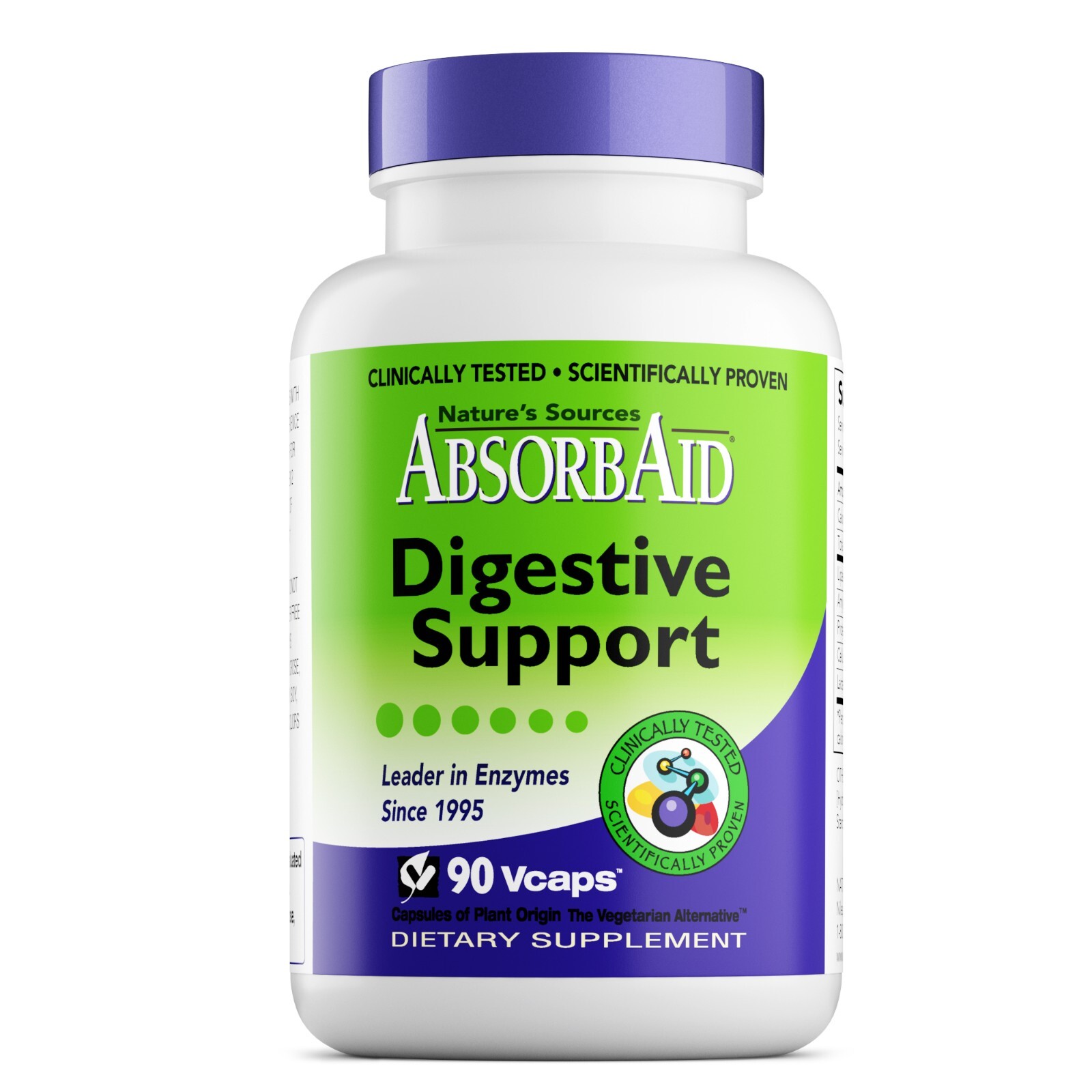 Absorbaid Natural Digestive Enzyme-relief for gas, bloating, acid reflux-90 caps