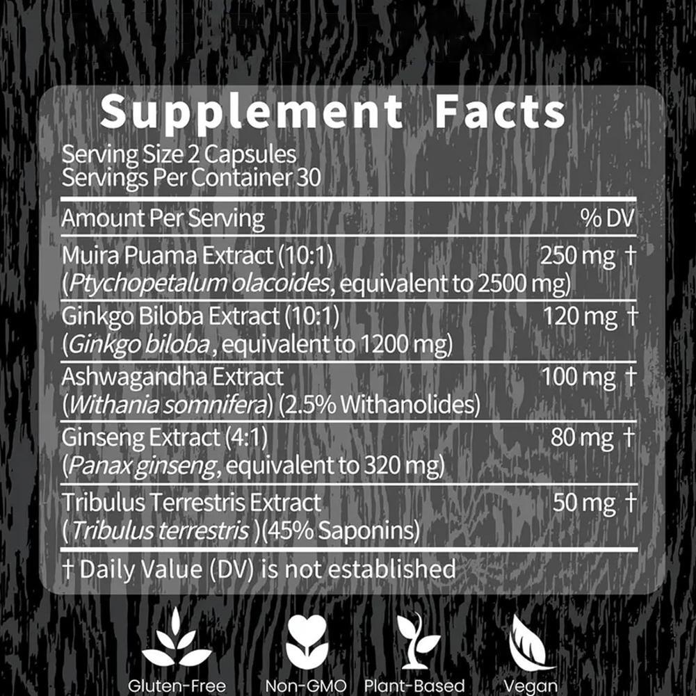 60pcs Potency Wood Capsule Dietary Herbal Natural Supplement, Formula USA Made