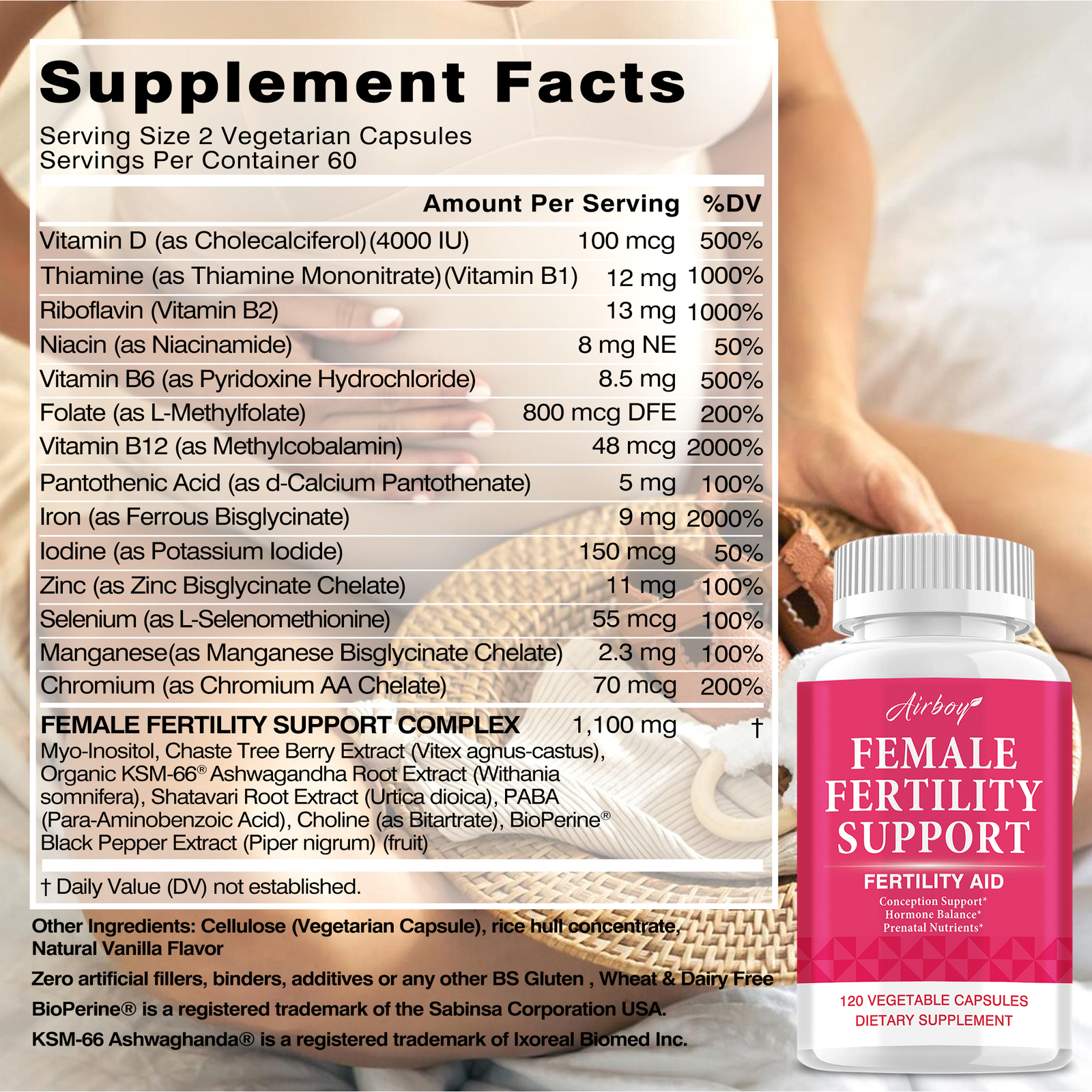 120pcs Female Fertility Support – Hormonal Estrogen Balance, Fertility Support
