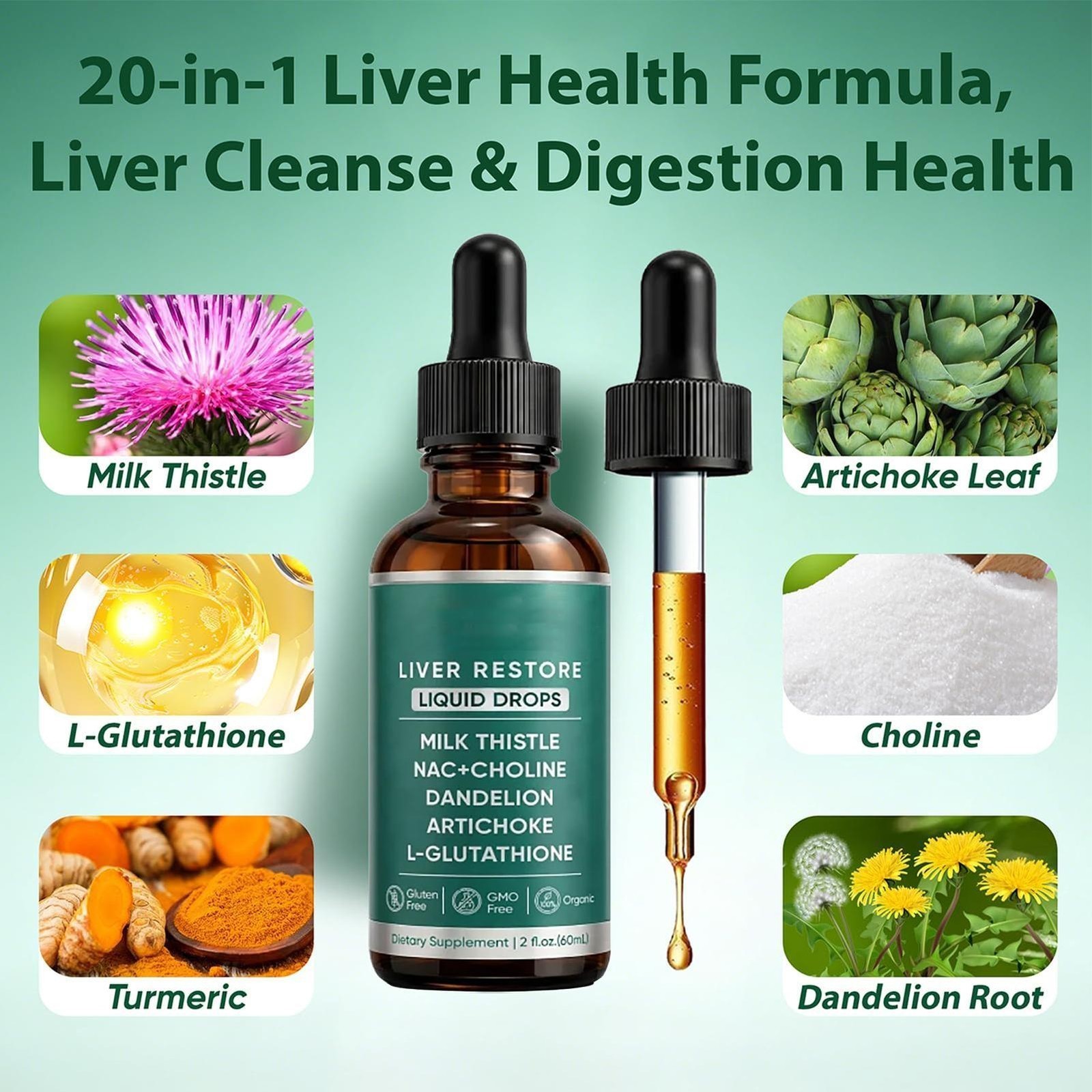 2X Purelia Liver Restore Drops – Complete Liver Detox Support Supplement 60ml US