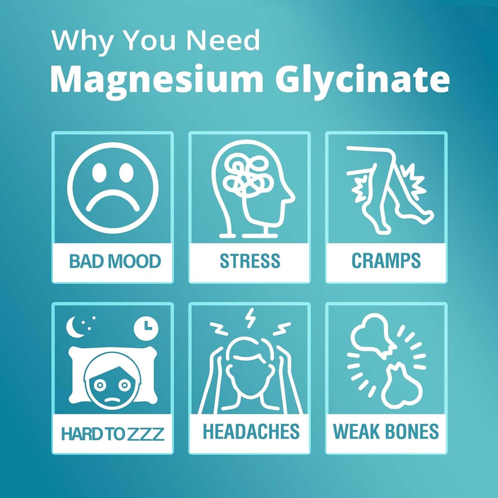 Ease Mood – Ashwagandha, Magnesium Glycinate, Rhodiola Rosea – Improves Focus