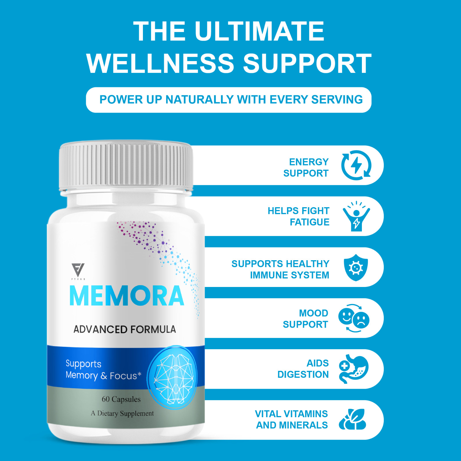 (3 Pack) Memora Memory & Focus, Mem Ora Advanced Supplement (180 Capsules)