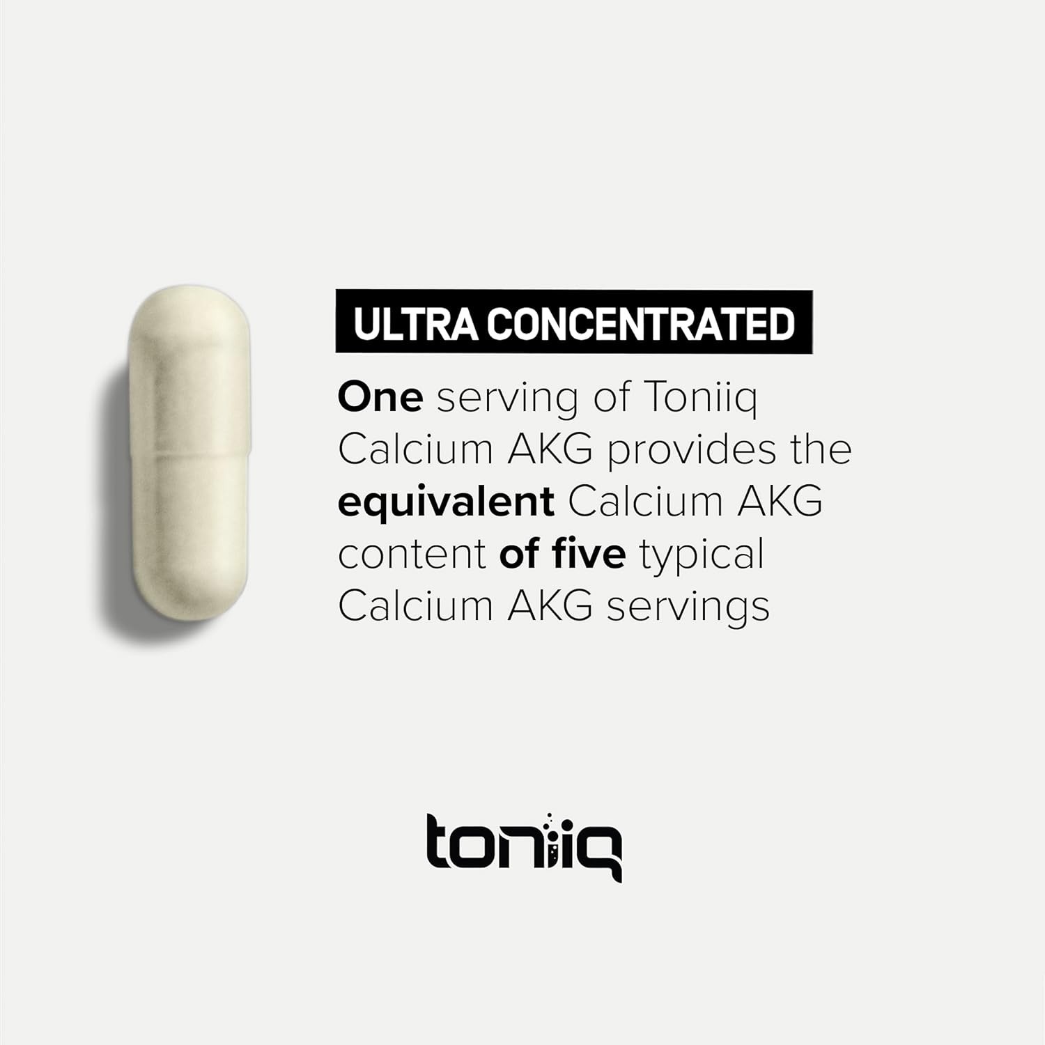 Toniiq 1500mg Ultra High Purity Ca AKG Supplement – 99%+ Highly Purified and Bio