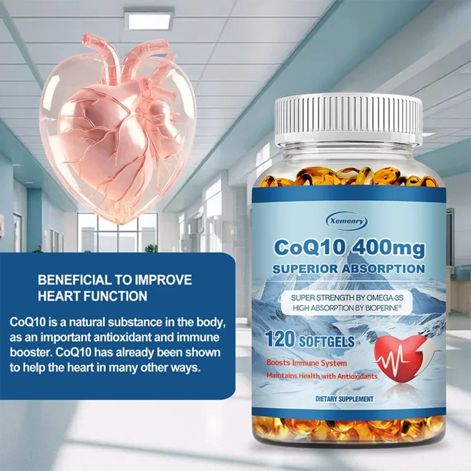 CoQ10 400mg 240pcs – Antioxidant for Circulation, Heart Health&Energy Production