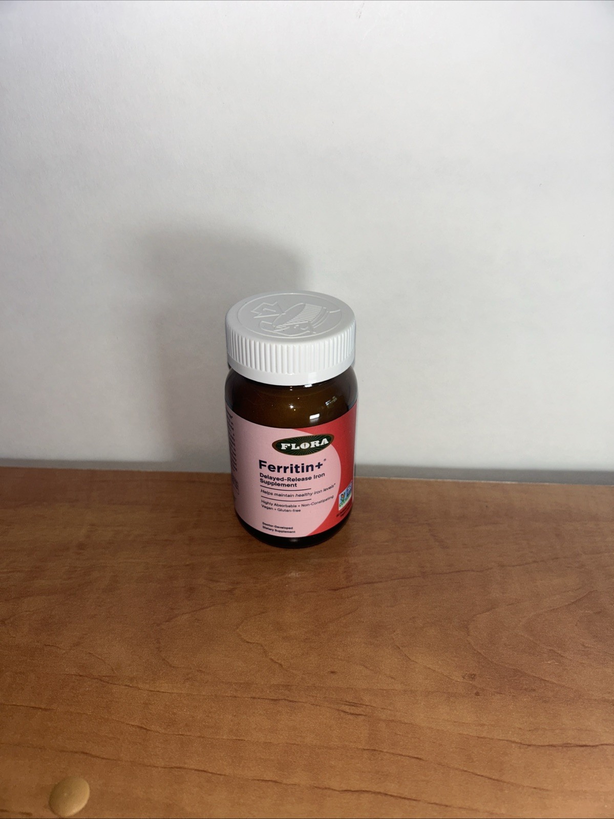 Flora Ferritin+ Delayed-Release Iron Capsules Vegan Gluten-Free Non-GMO, 30 ct