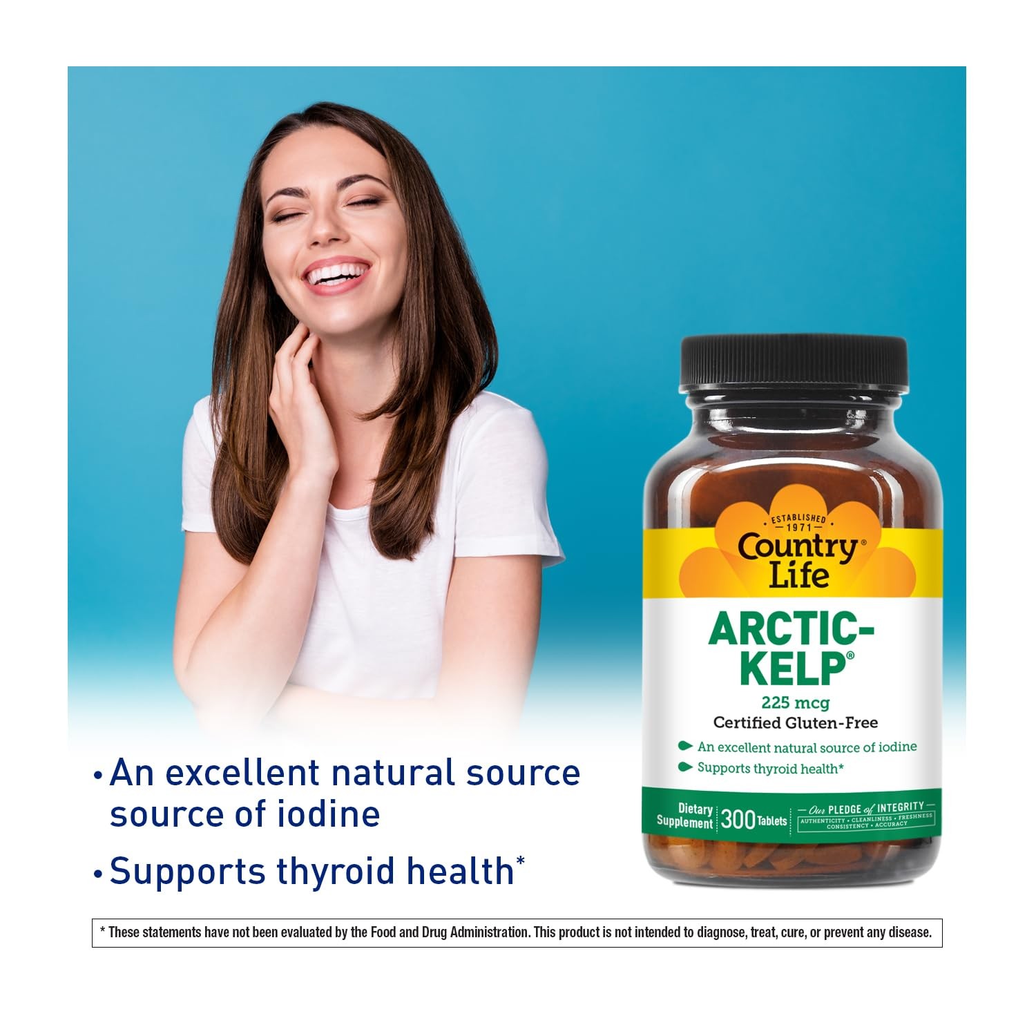 Country Life Arctic-Kelp – Natural Iodine Supplement 300 Count (Pack of 1)