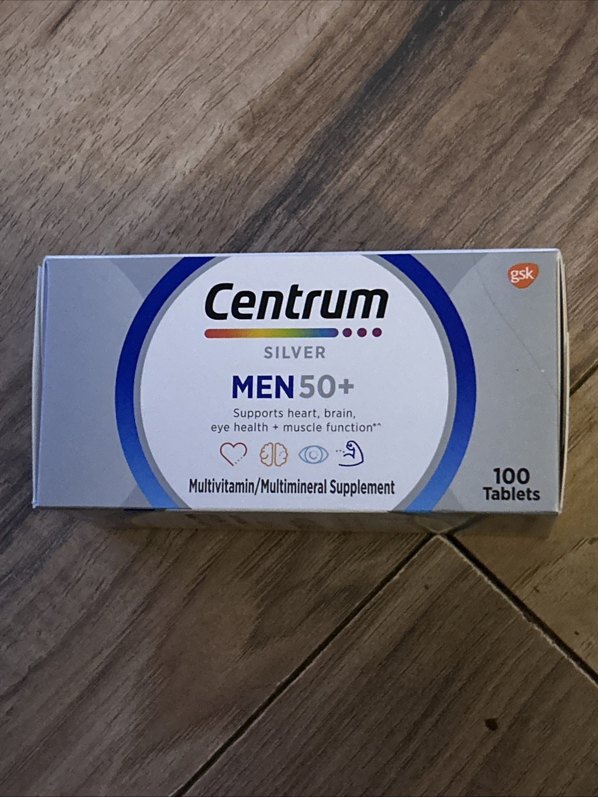 New Centrum Silver Men’s 50 Plus Multivitamin 100 Tablets Brain Eye Exp 07/26
