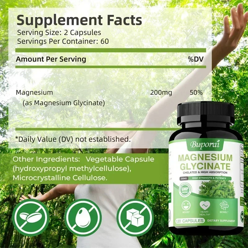 Magnesium Glycinate 120pcs – Stress Relief, Sleep, Muscle and Metabolism Support