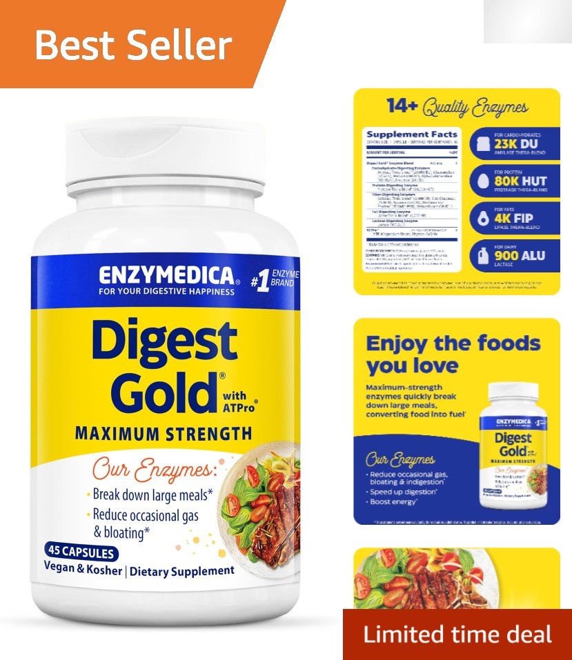 Digest Gold + ATPro: Digestive Enzymes for Instant Bloating Relief, 45 ct