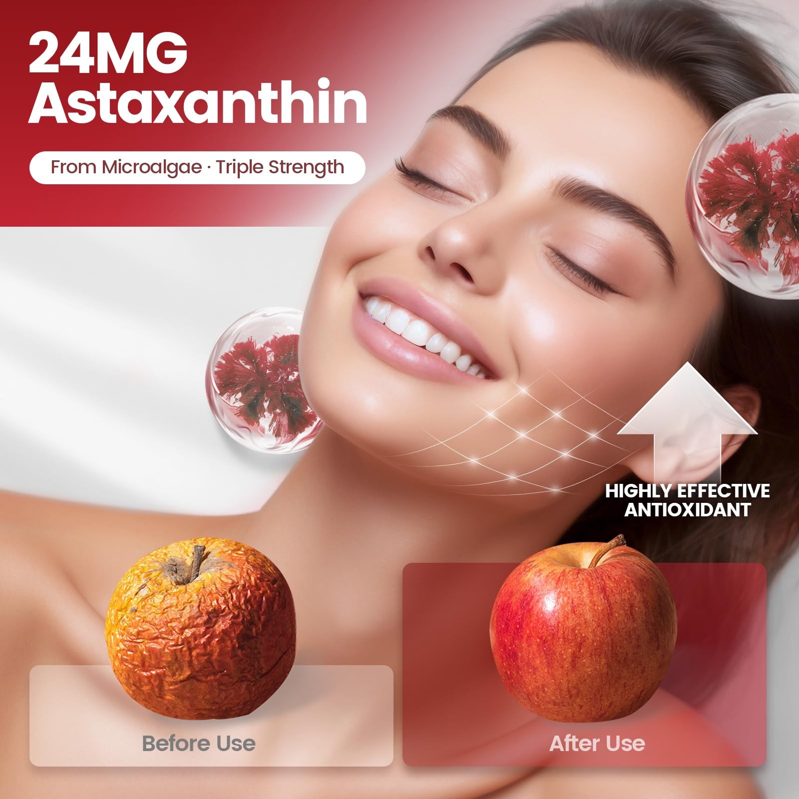 10 in 1 Astaxanthin 1 Count (Pack of 1), 24mg | 1 Bag | 240 Softgels