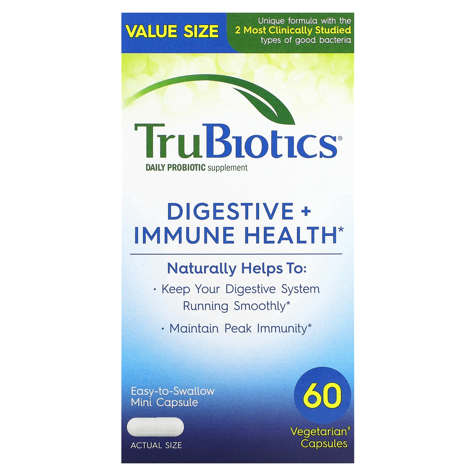 Digestive + Immune Health, 60 Vegetarian Capsules