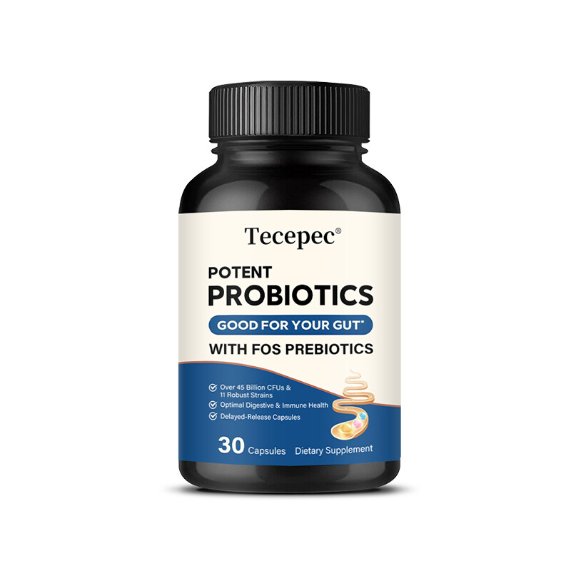 Probiotic with Prebiotic FOS – Promotes digestion with 45 billion CFU