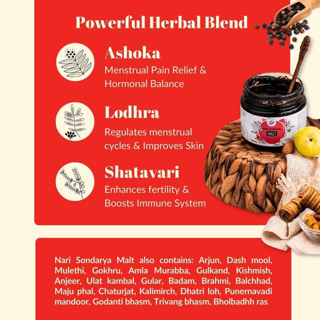 AMRUTAM Nari Sondarya Malt | Hormone Balance PCOS, PCOD, Period Pain