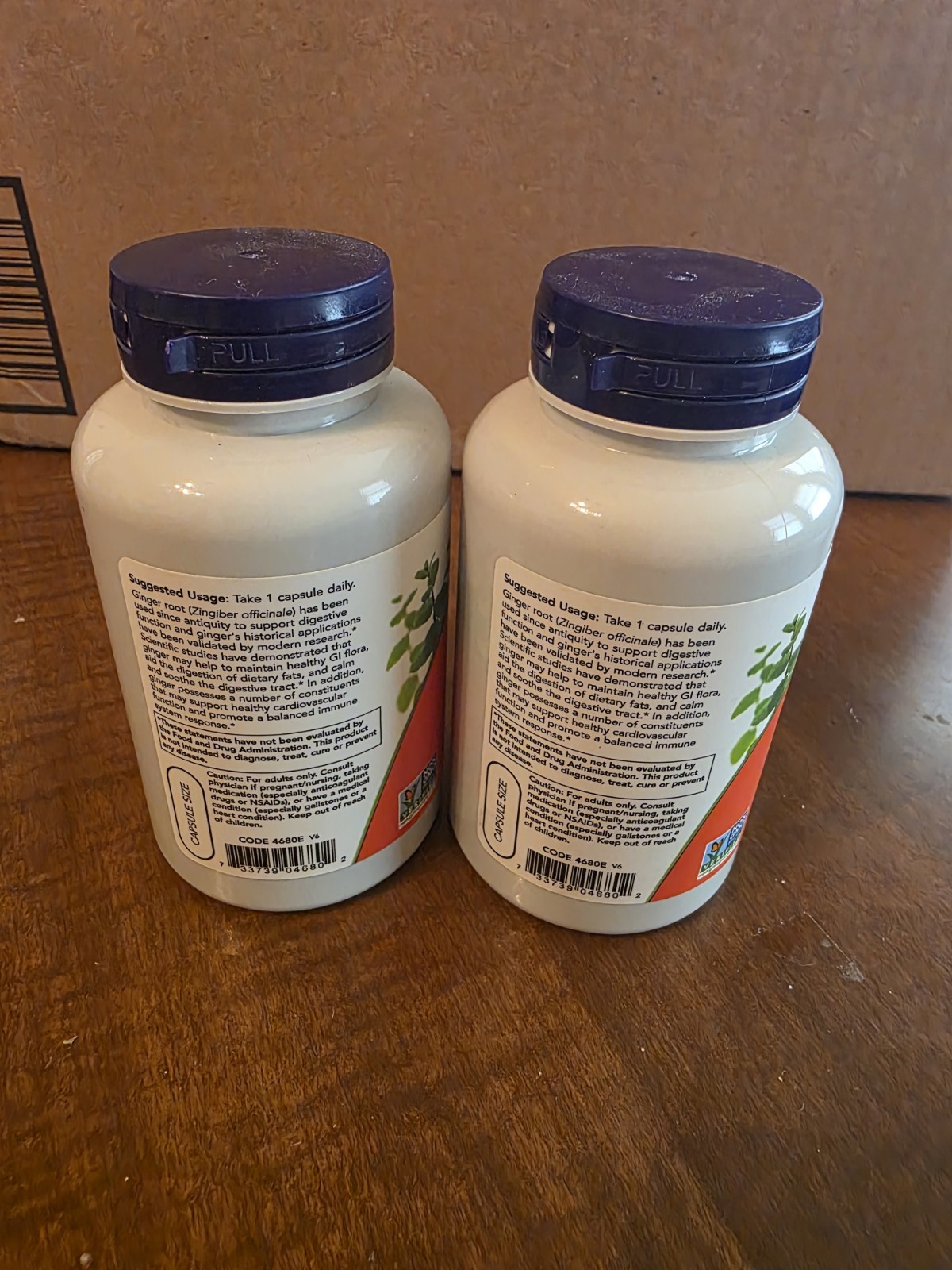 Lot of 2 NOW Foods Ginger Root 550mg 100 Veg Caps Digestive Support exp 03/2029
