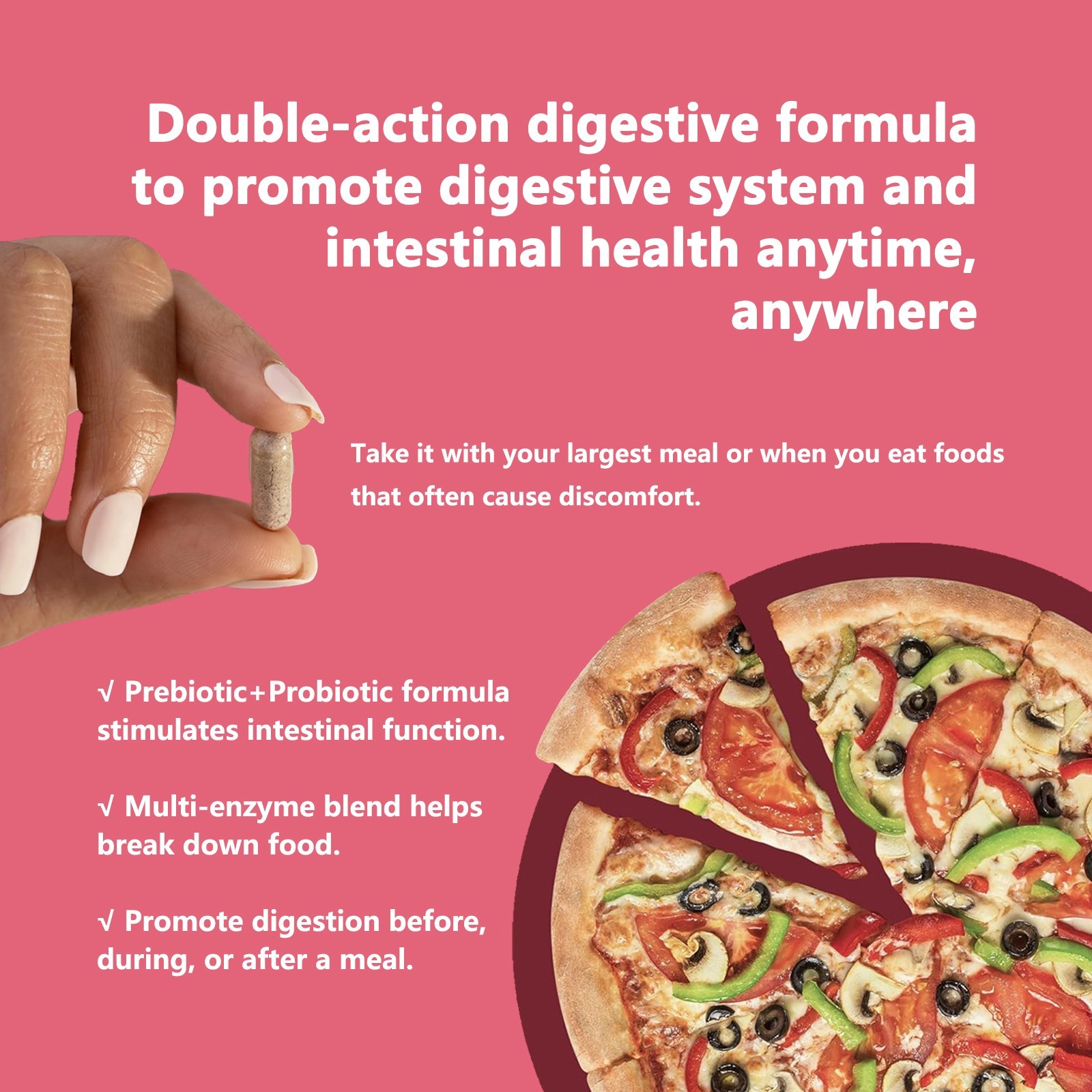 Probiotics and Enzymes for Gut Health Immune Support Gluten Free Non-GMO