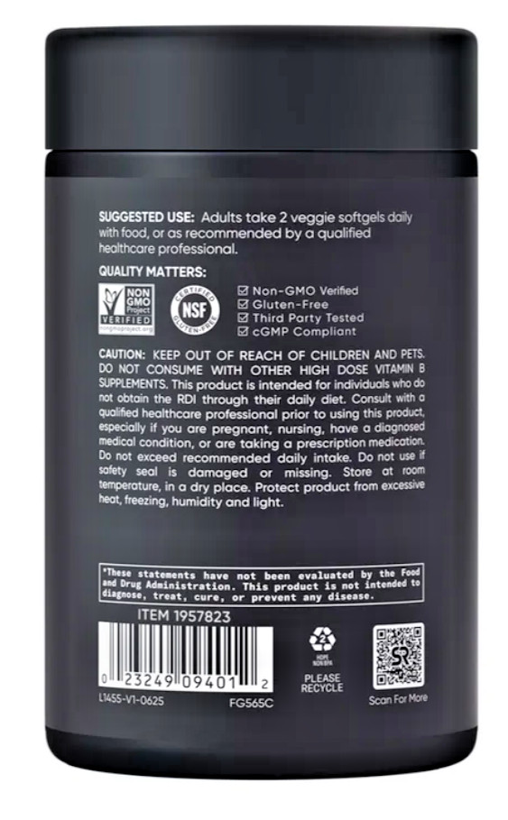 Sports Research Vitamin B Complex, 180 Veggie Soft Gels
