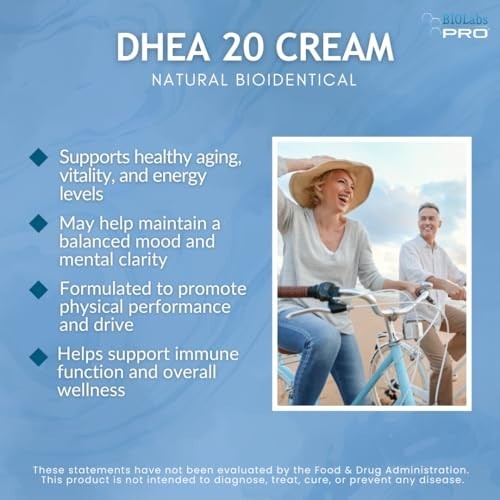 DHEA 20mg Cream Unscented Bioidentical Natural Two Month Supply 3oz Body