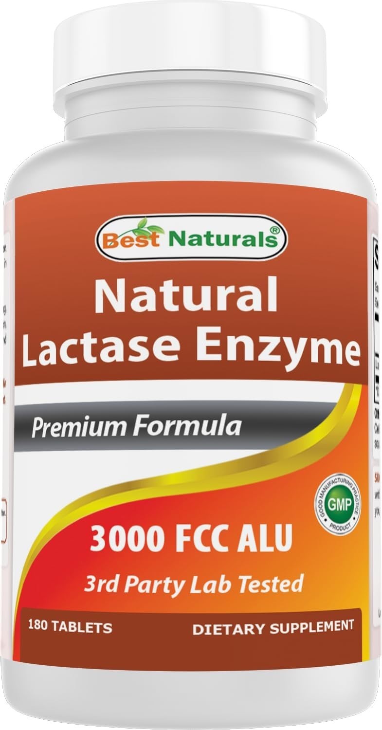 Fast Acting Lactase Enzyme Tablets, 3000 Alu – 180 Count for Lactose Relief
