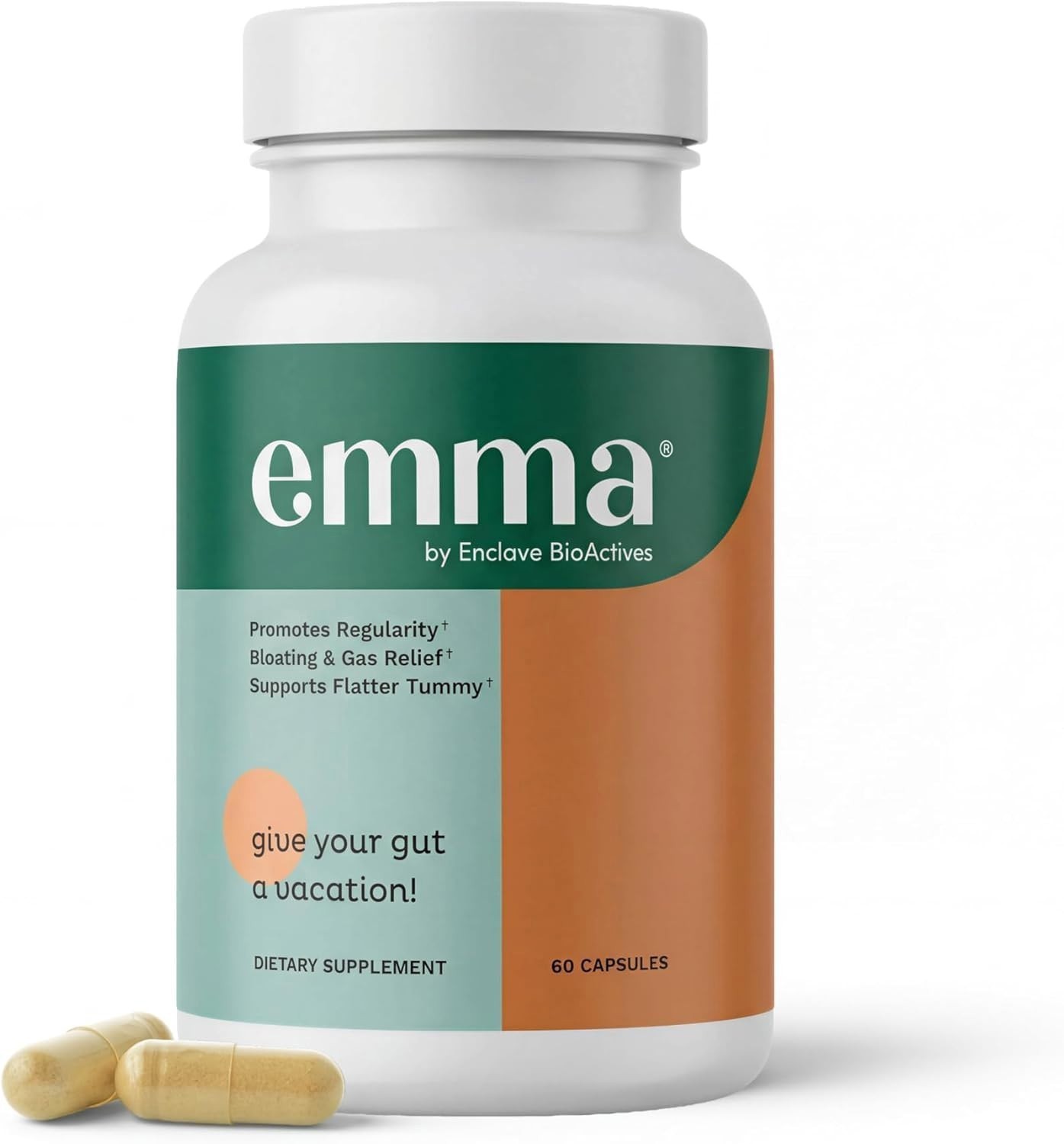 1-3Bottle Emma Gut Health Supplement 60 Capsules for Bloating Relief & Leaky Gut