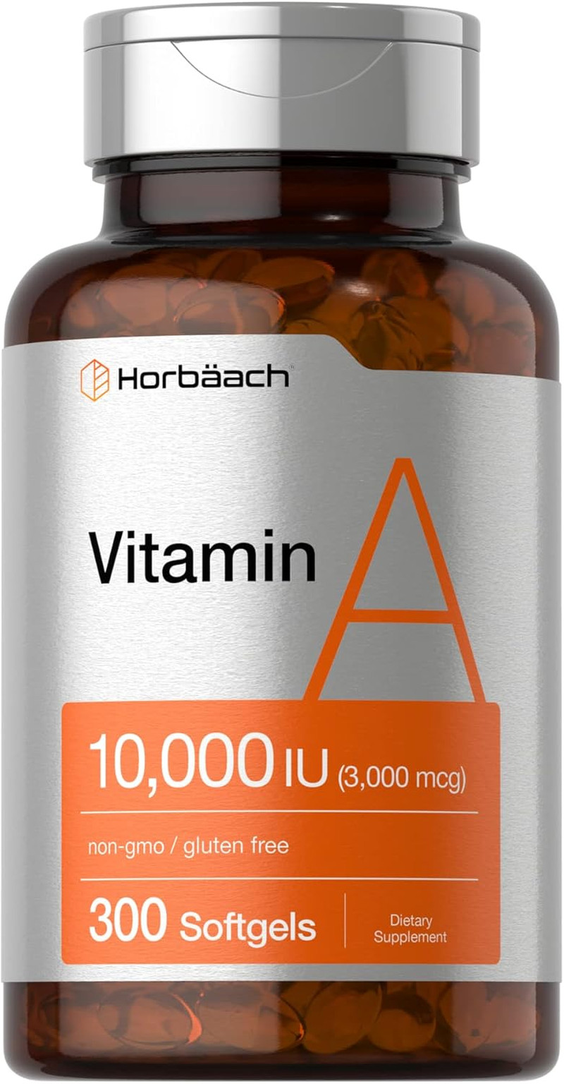 Vitamin a 10000 IU Softgels | 300 Count | Non-Gmo, Gluten Free Supplement