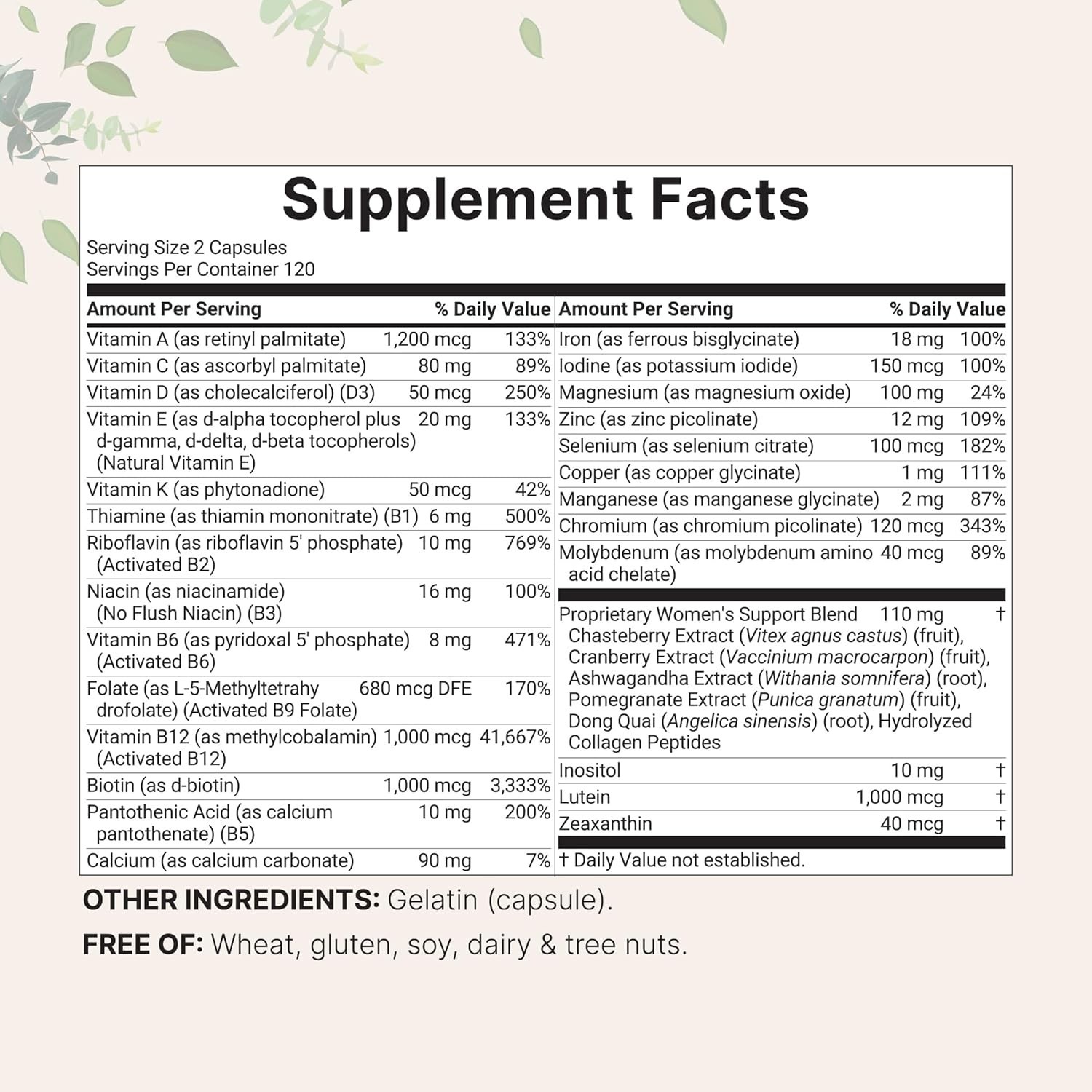 Micro Ingredients Pure Methylated Multivitamin for Women 32-in-1 – 240 Capsules