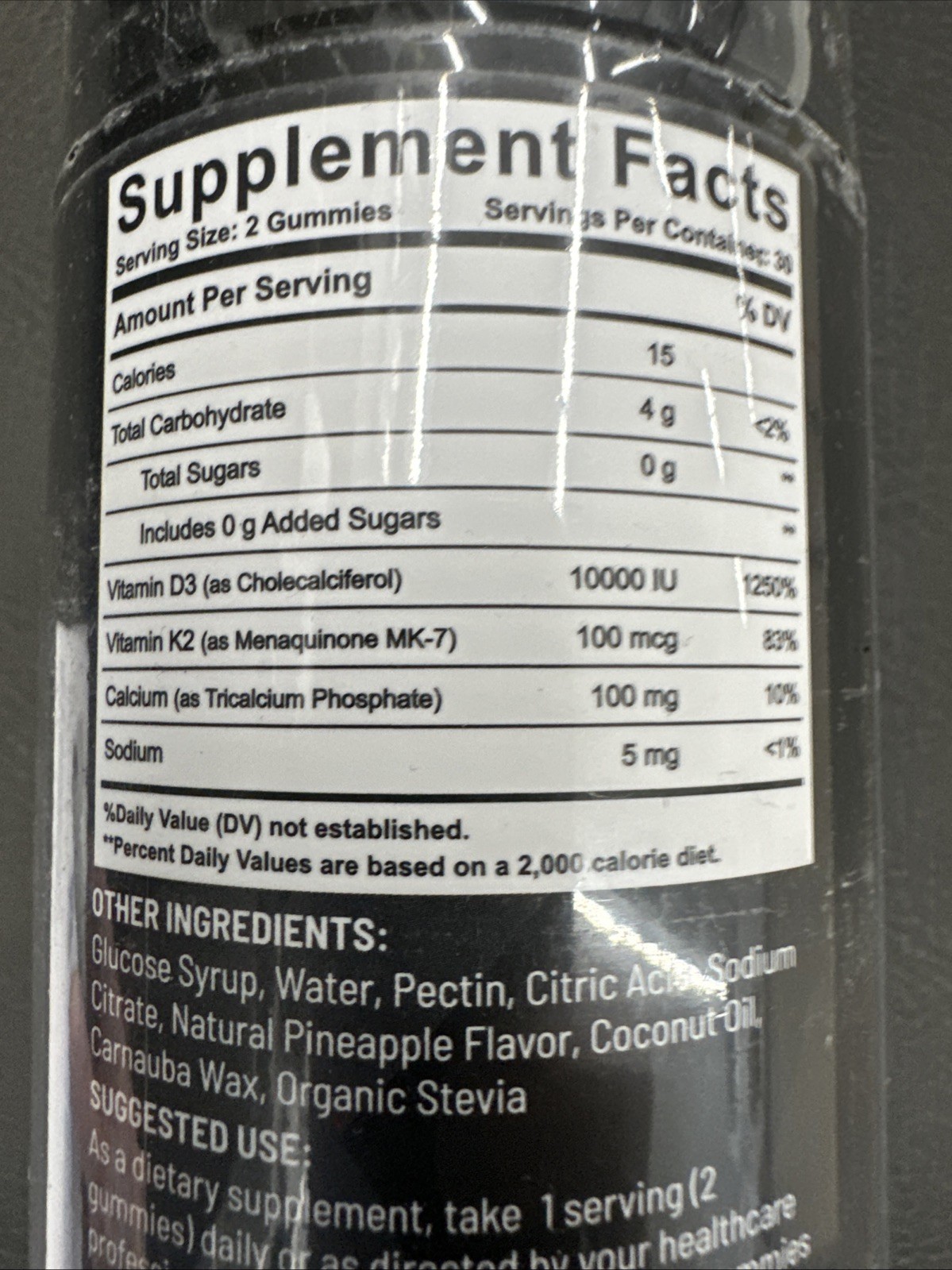 NEW ELEMENTS Vitamin D3 K2 + Calcium Gummies 10,000 IU 60 Count Exp 07/2026