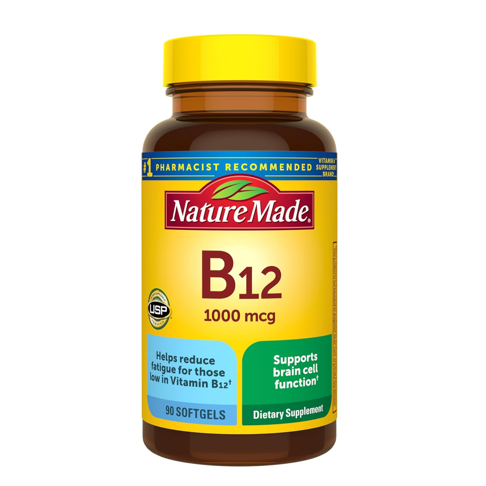 Nature Made Sublingual Vitamin B-12 Tablets Supplement 1000 mcg 90 Count