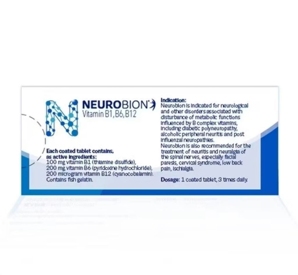 Neurobion Vitamin B1 B6 B12 Tablets Nerve Support Supplement 60 Count Original