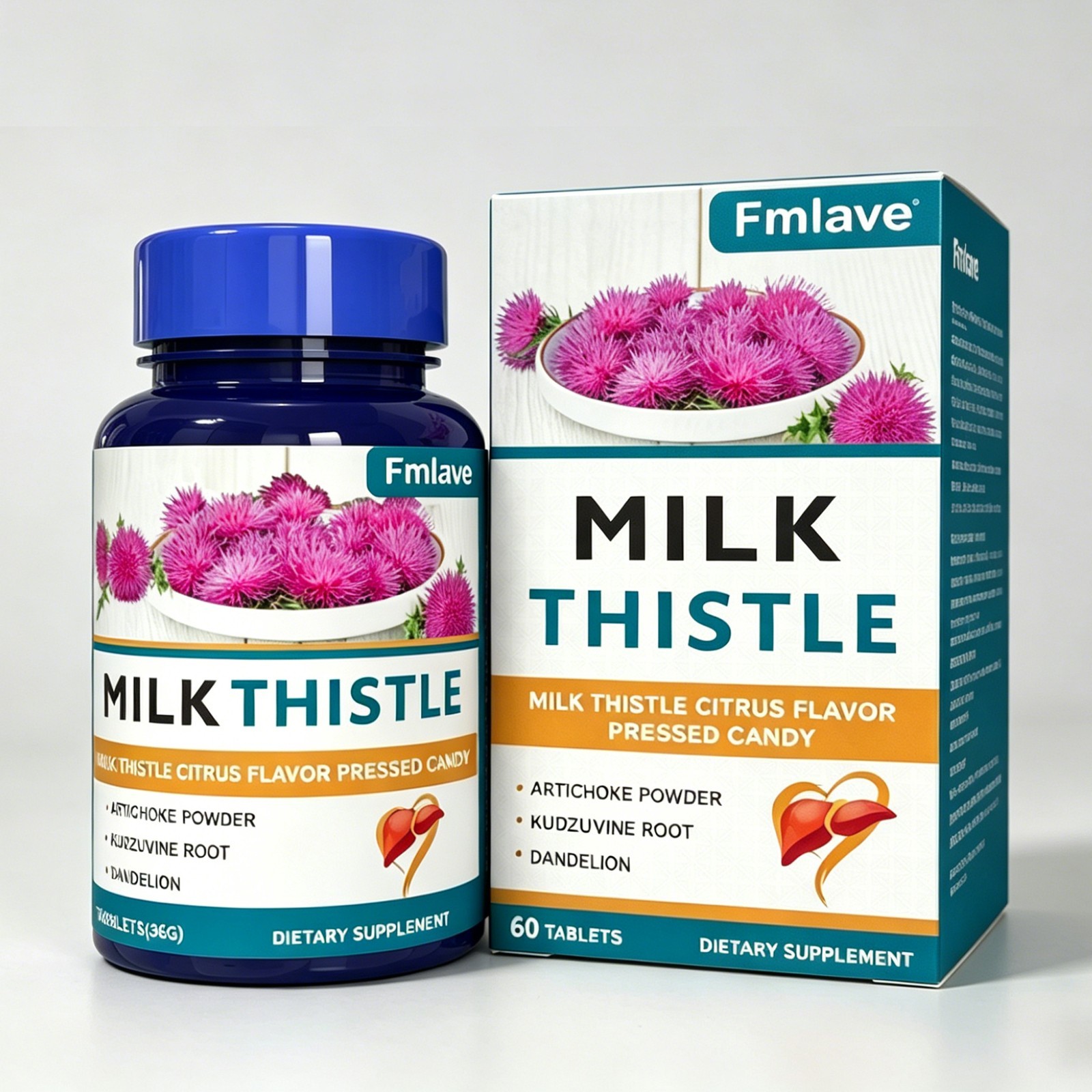 Liver Cleanse Detox Milk Thistle Extracts Silymarin, Artichoke, Dandelion 2 pack