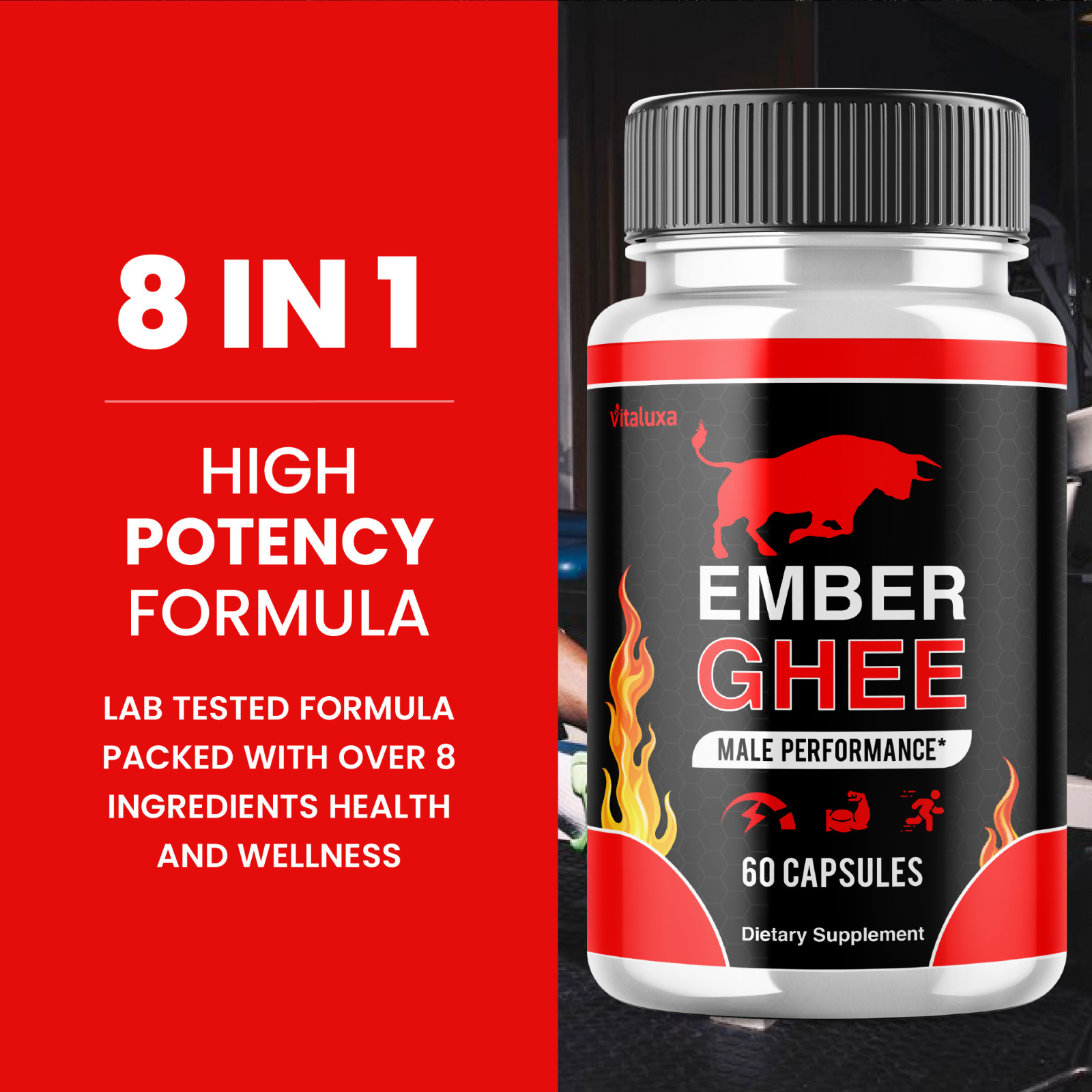 (5 Pack) Ember Ghee Male Support for Maximum Strength Supplement (300 Capsules)