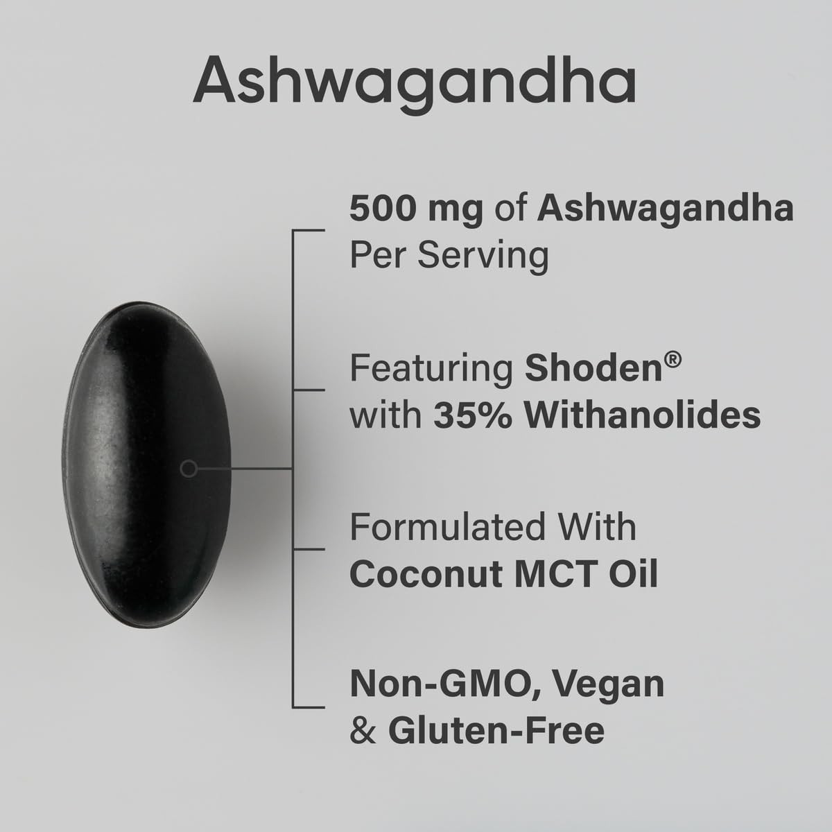 Ashwagandha Softgels with Coconut MCT Oil – Natural Adaptogen for Relaxation, Ca