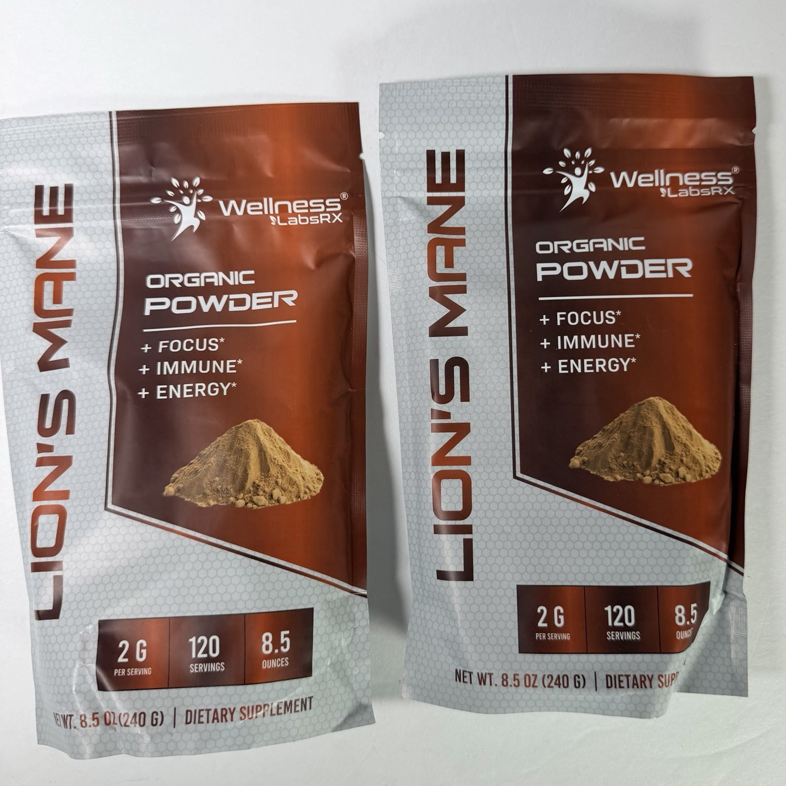 2x WELLNESS LABSRX Mushroom Powder 25in1 Mushrooms Supplement 2000mg 120 Serving