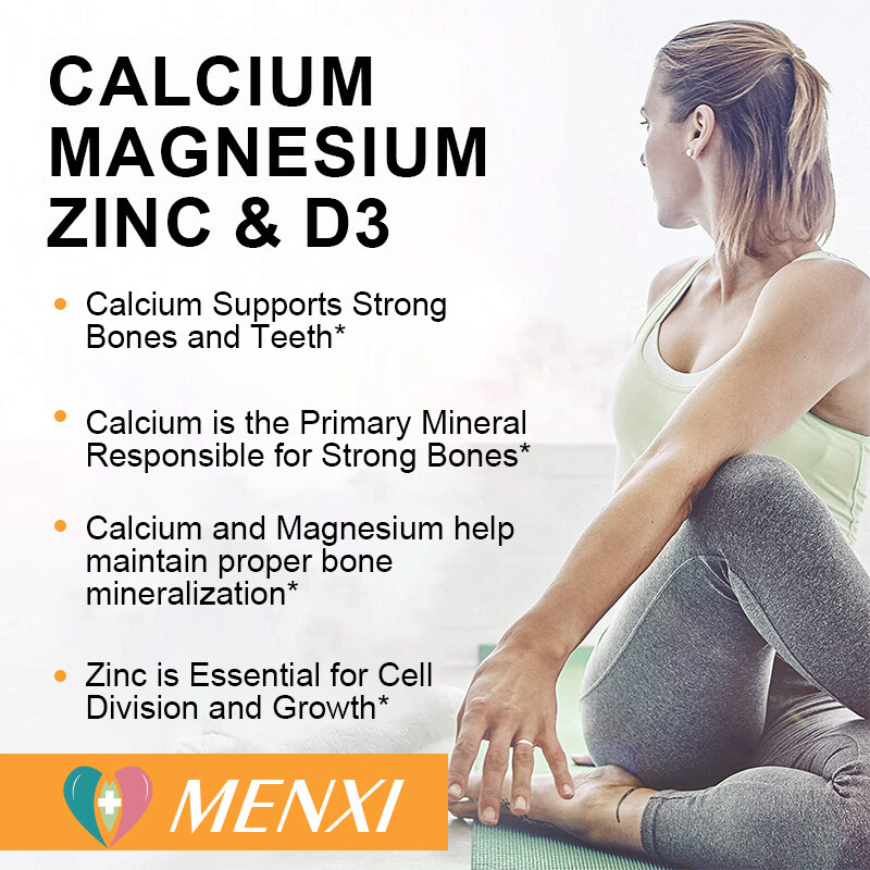 Calcium 1500mg Magnesium 400mg Zinc 25mg Vitamin D3 600iu Bone Muscle Health 120